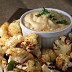 cauliflower bites with spicy almond dip vegan gluten free recipe