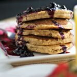 banana oat pancakes blueberry sauce vegan gluten free recipe