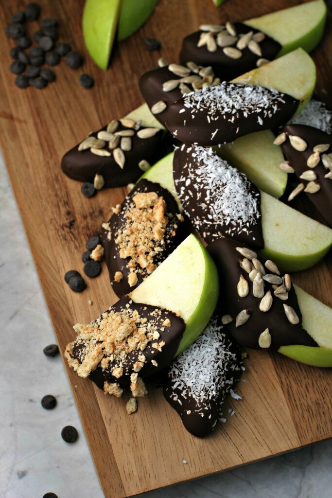 best recipe chocolate dipped apple slices vegan gluten-free