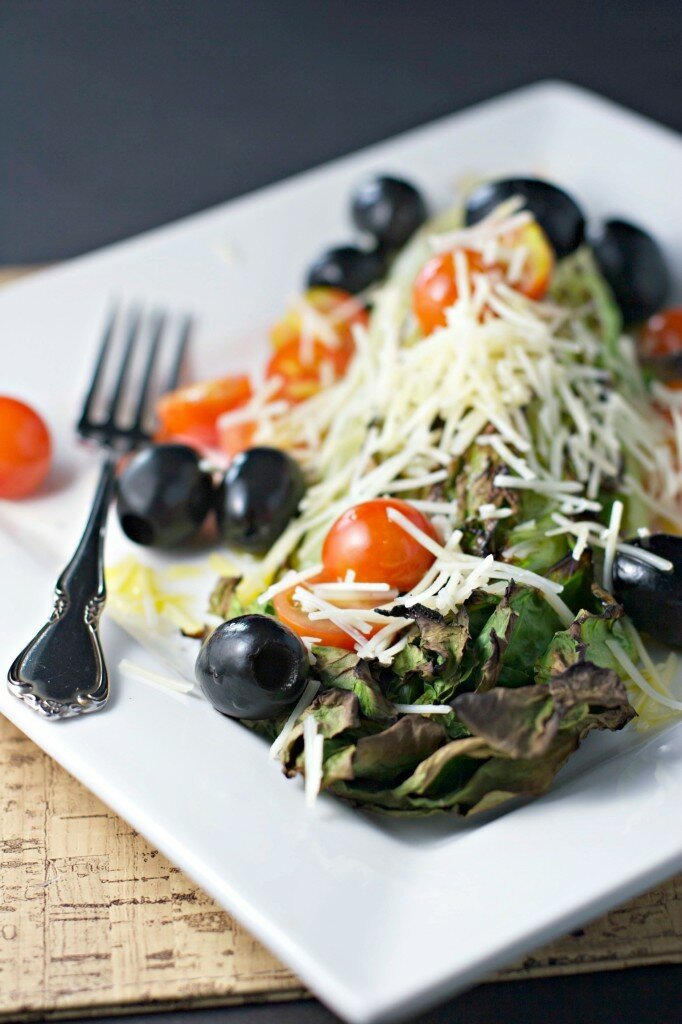 grilled romaine salad with dijon vinaigrette vegan gluten free recipe