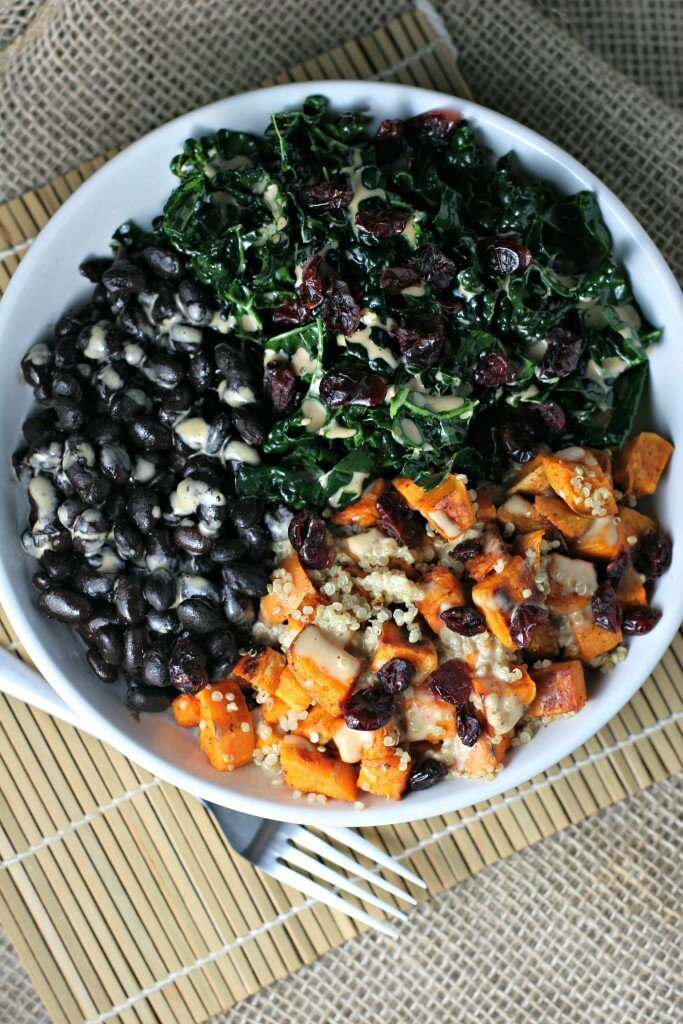 kale salad balance bowl vegan and gluten free recipe