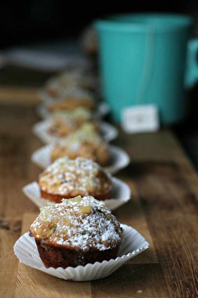 mini zucchini muffins with pineapple glaze vegan gluten free recipe