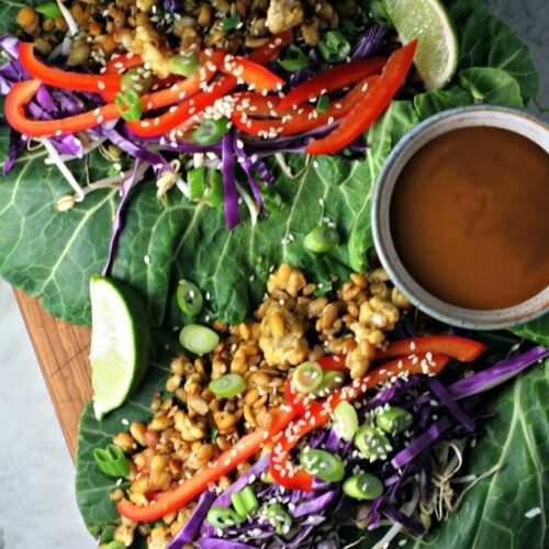 Thai Tempeh Collard Green Wraps Vegan And Gluten Free Recipe