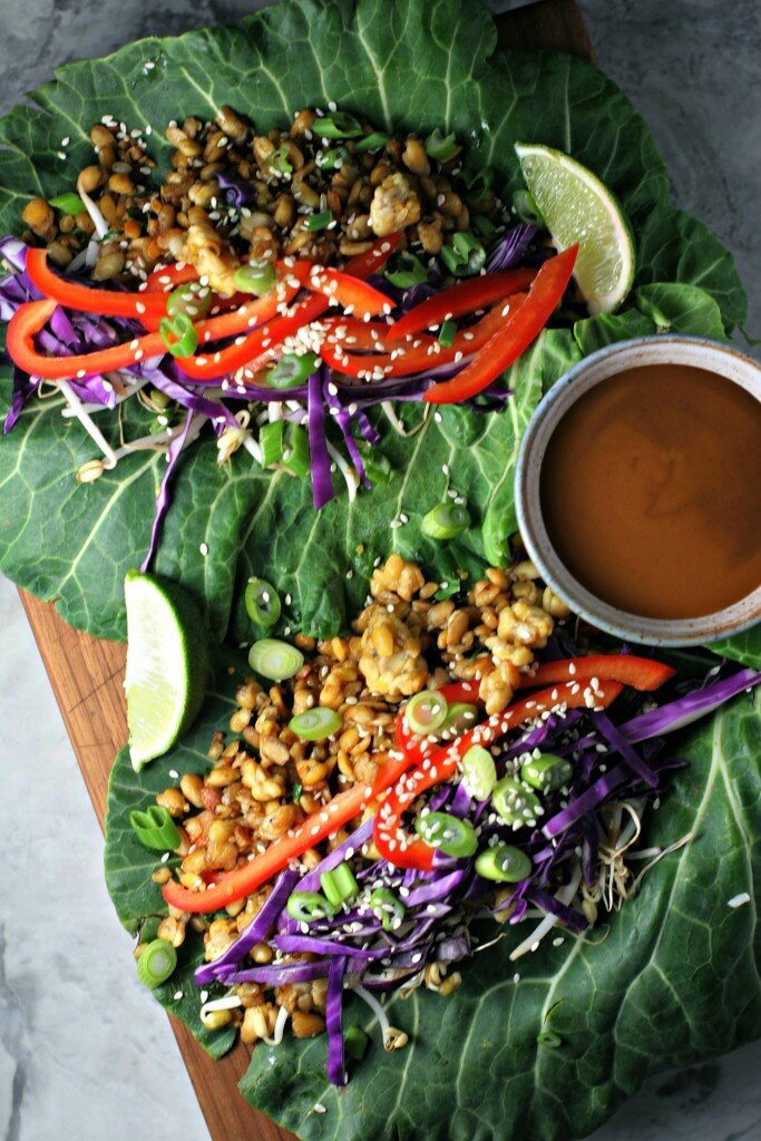 thai tempeh collard green wraps best recipe