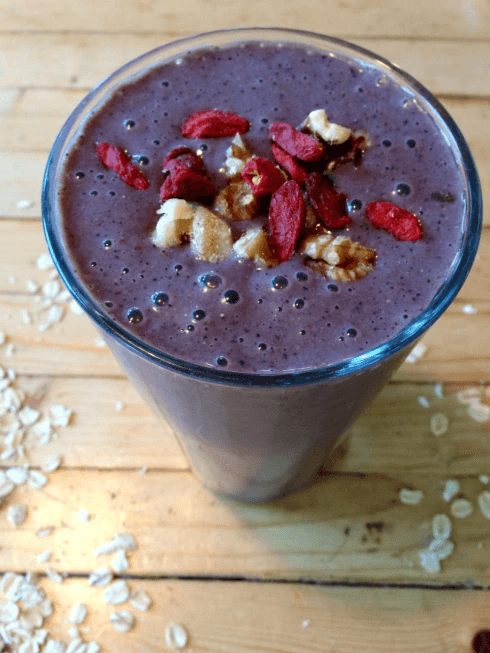 berry smoothie with walnuts and oats vegan gluten free best recipe