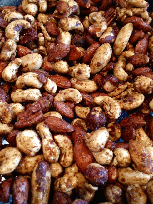 sweet and spicy roasted nuts vegan gluten free recipe